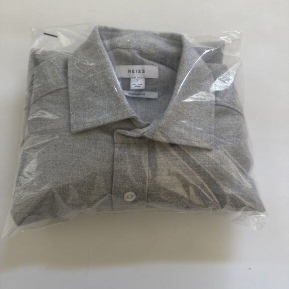 REISS Flannel Shirt Men’s Small Long Sleeve Button Up Designer - Picture 8 of 8